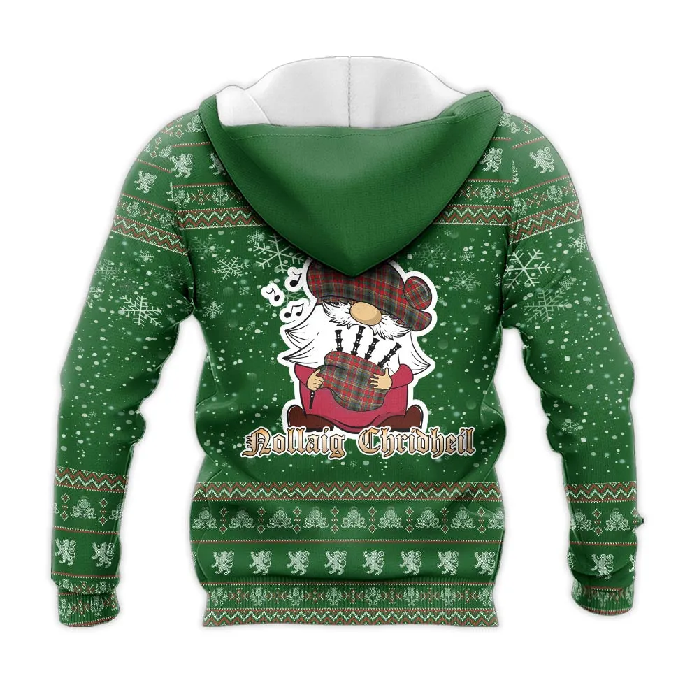 Anderson of Arbrake Clan Christmas Knitted Hoodie with Funny Gnome Playing Bagpipes