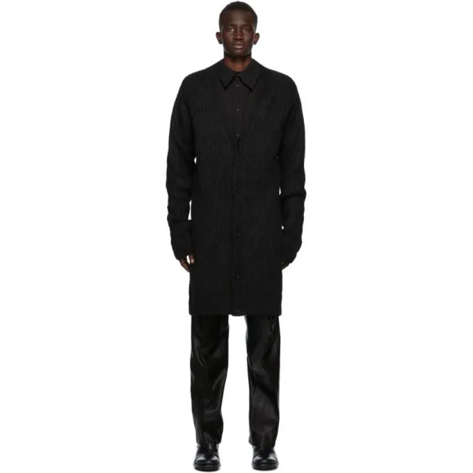 Ann Demeulemeester Black Alpaca Longline Cardigan