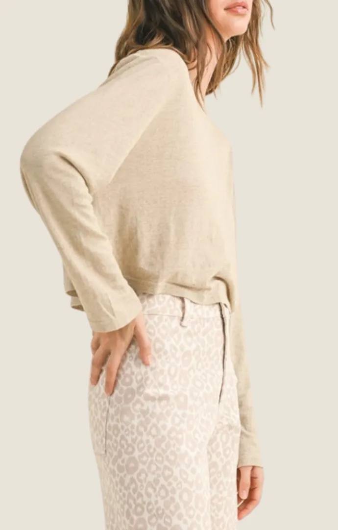 Brinley Taupe Long Sleeve Top