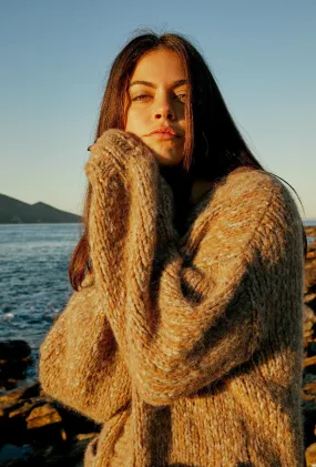 CLARA KNIT CARDIGAN - BROWN