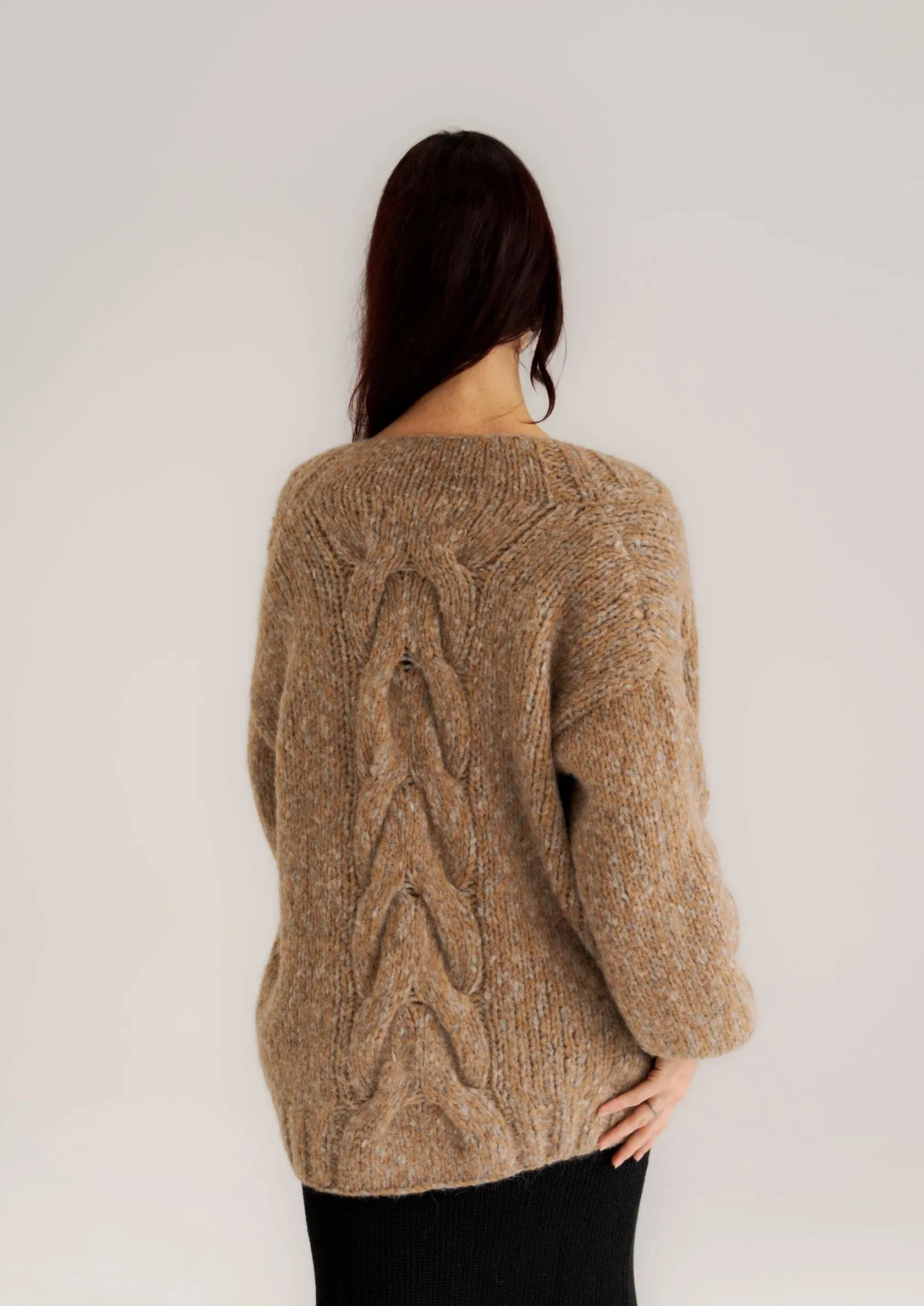 CLARA KNIT CARDIGAN - BROWN