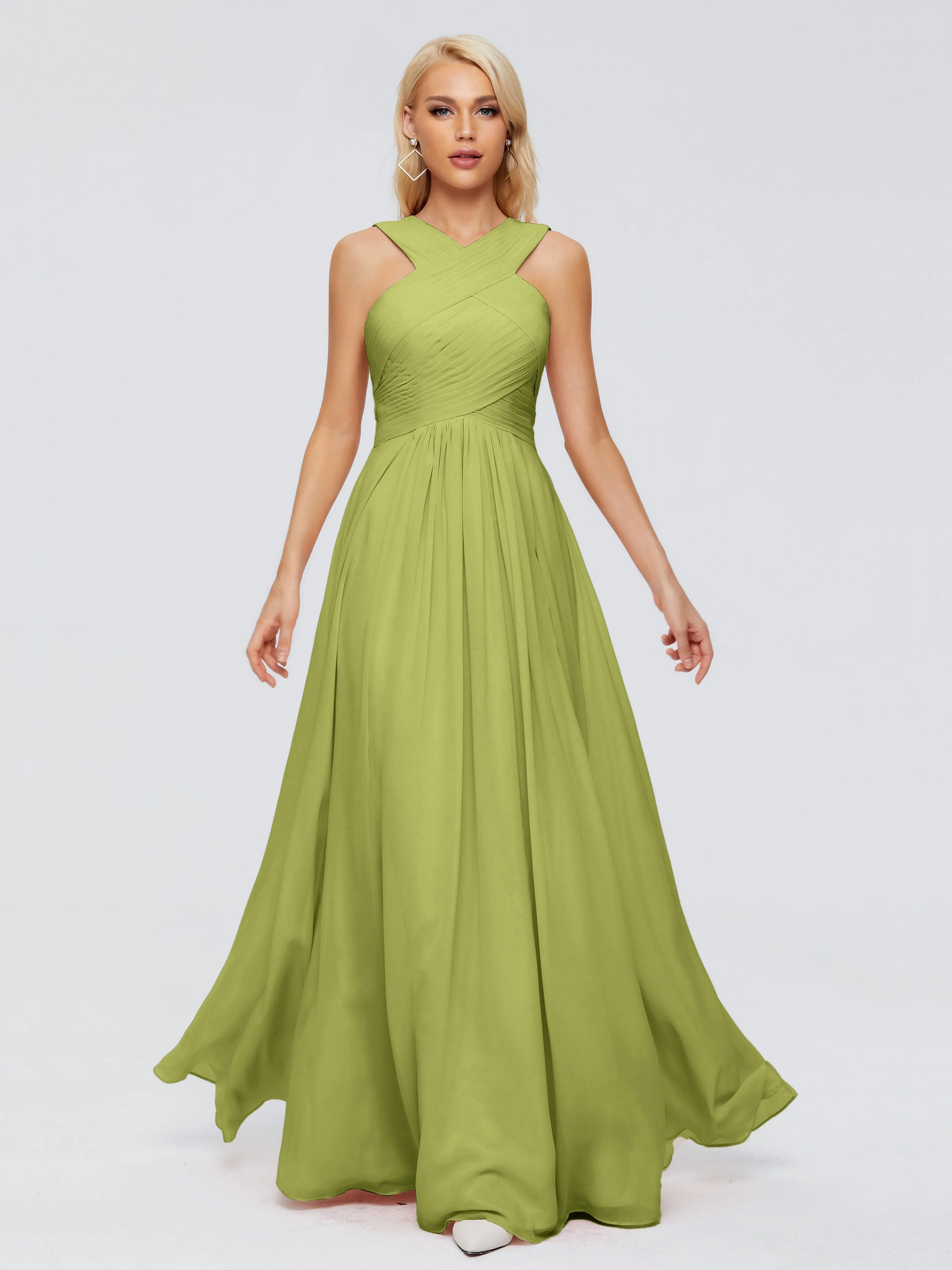 Clover Bridesmaid Dress Aliyah Charming A-Line Straps Chiffon Bridesmaid Dresses