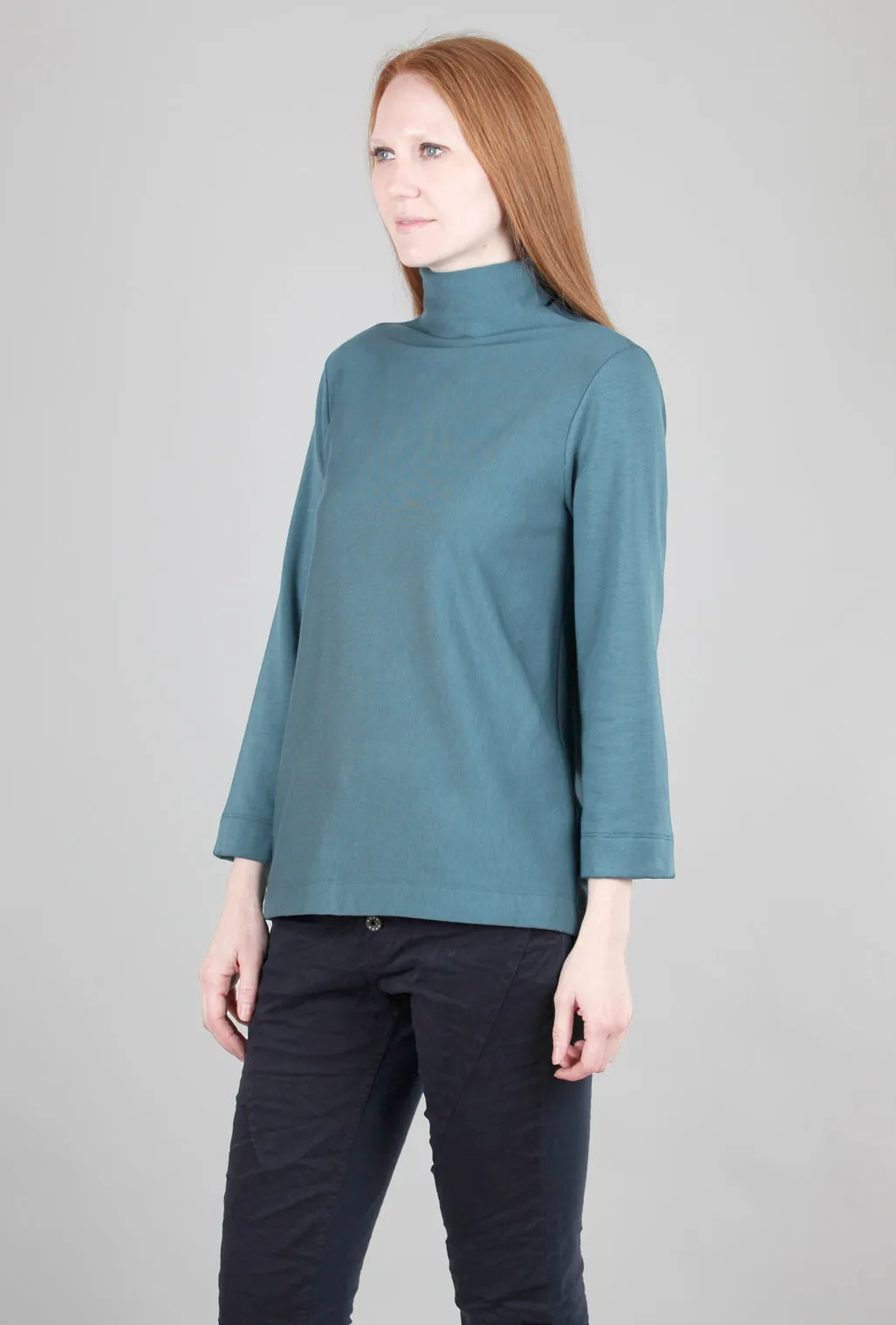 Cozy Mock-Neck Top, Teal