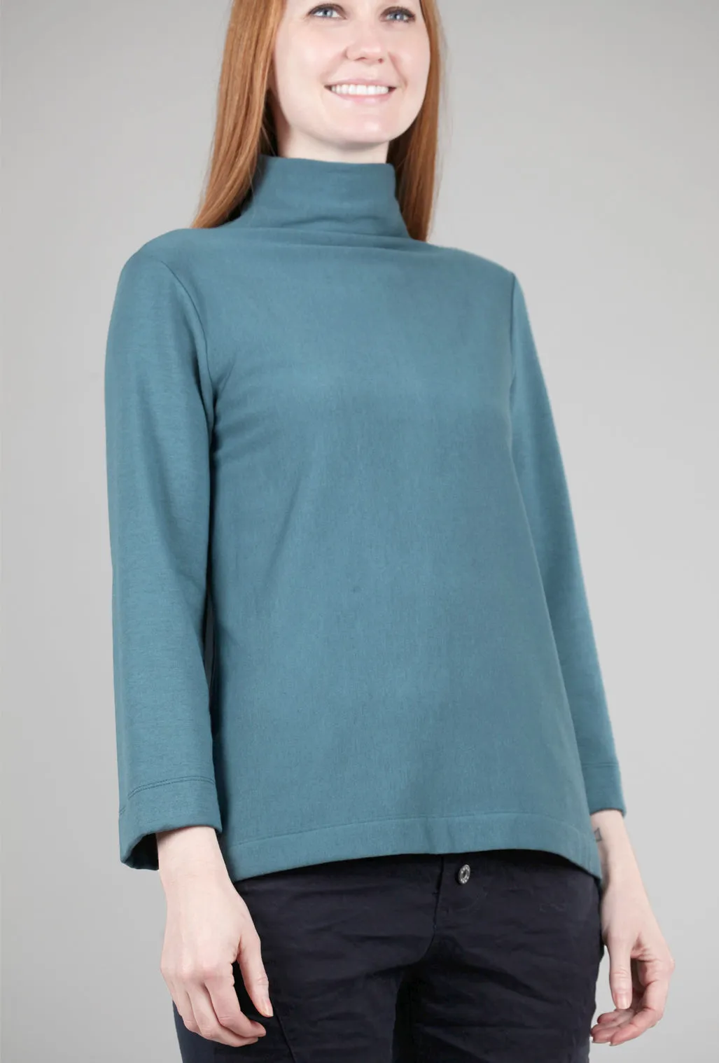 Cozy Mock-Neck Top, Teal