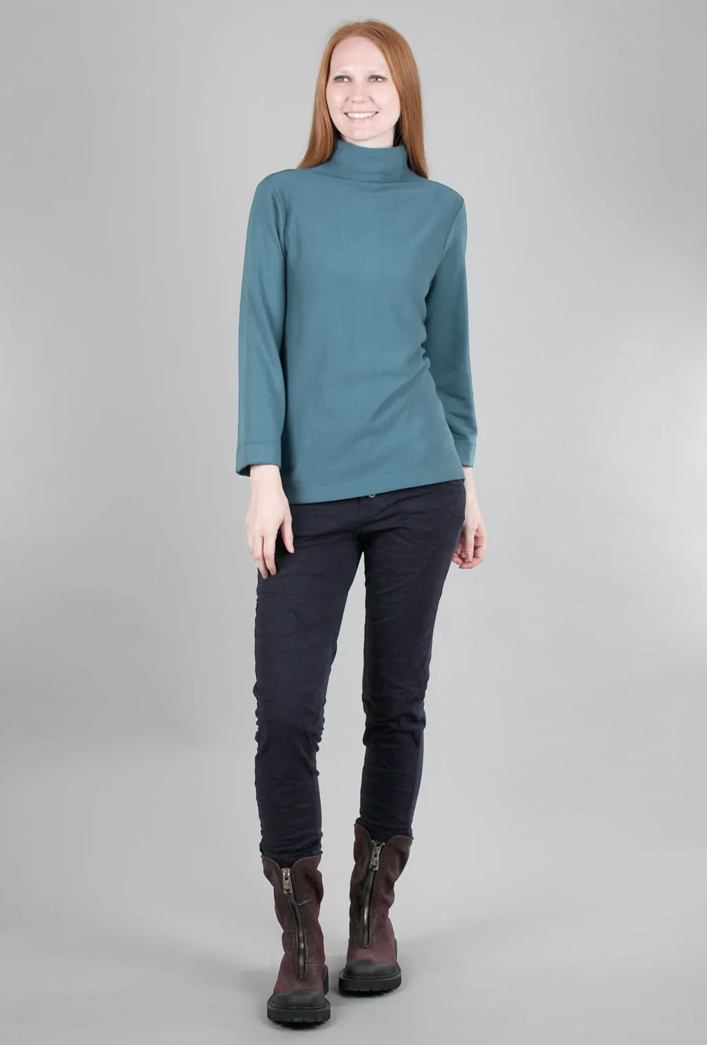 Cozy Mock-Neck Top, Teal