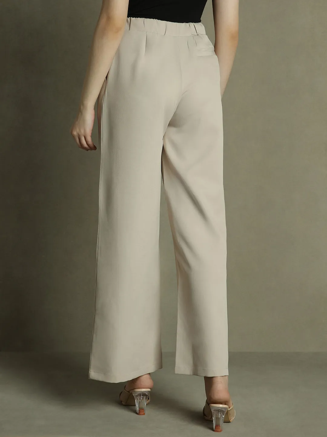 DL Woman Khaki Flared Trousers