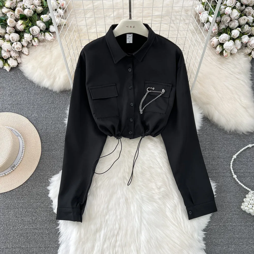 Drawstring Shirt&Trousers Chic 2Pcs