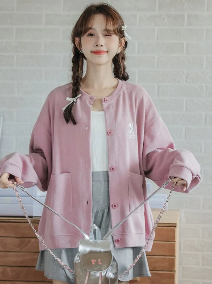 Drop Loose Dusty Jacket Shoulder Sleeve Pink Fit