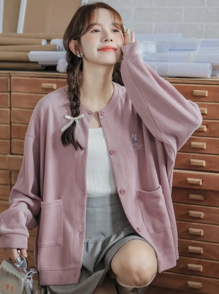 Drop Loose Dusty Jacket Shoulder Sleeve Pink Fit