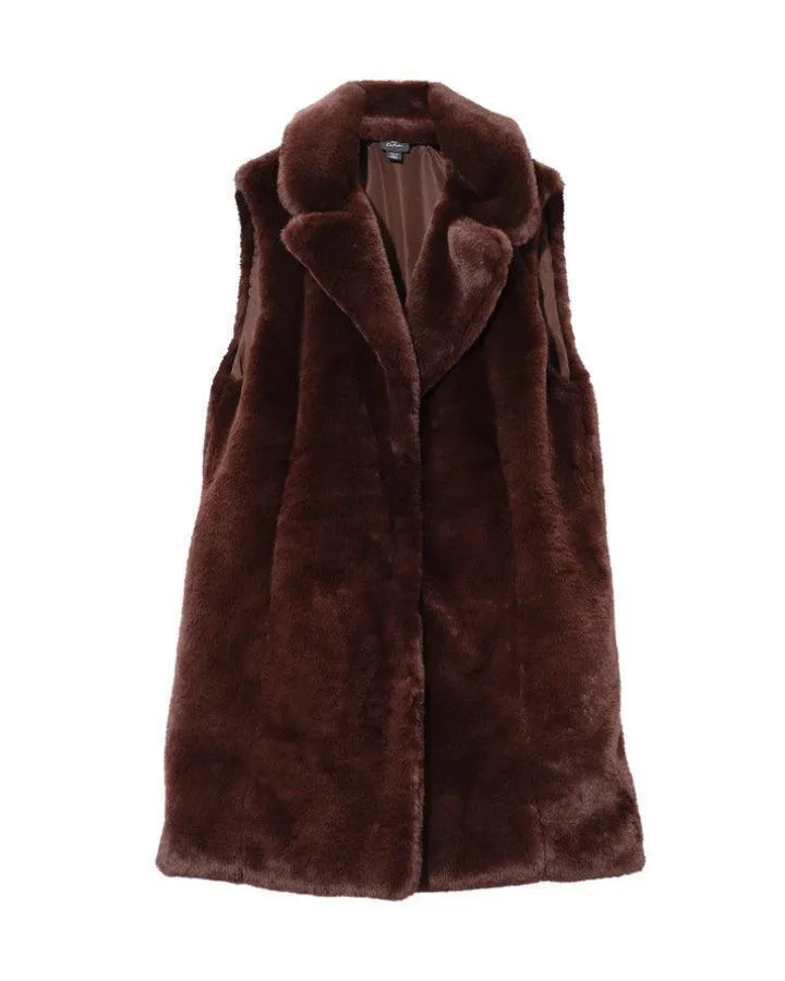 Echo Sheared Faux Mink Longline Vest