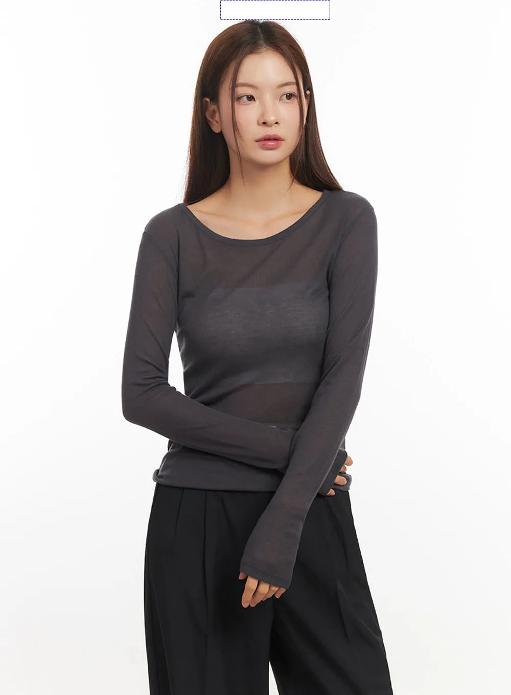 Essential Sheer Long-Sleeve Top IM524