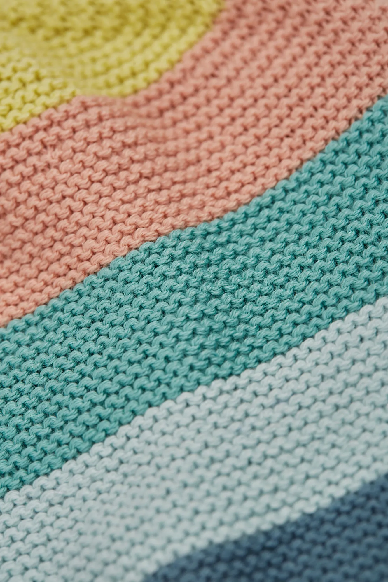 Frugi Harlen Knitted Hat - Blue Rainbow Stripe