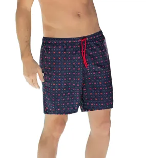LEO Men's Printed Loose Fit Swim Trunk (505023) - Crab Print Blue