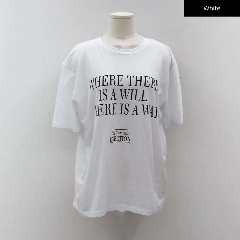 Lettered Loose Fit T-Shirt CY31
