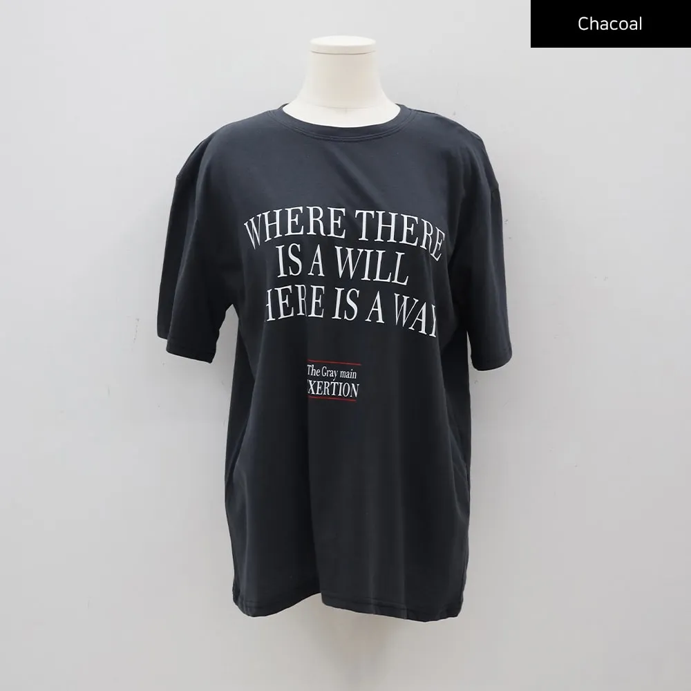 Lettered Loose Fit T-Shirt CY31
