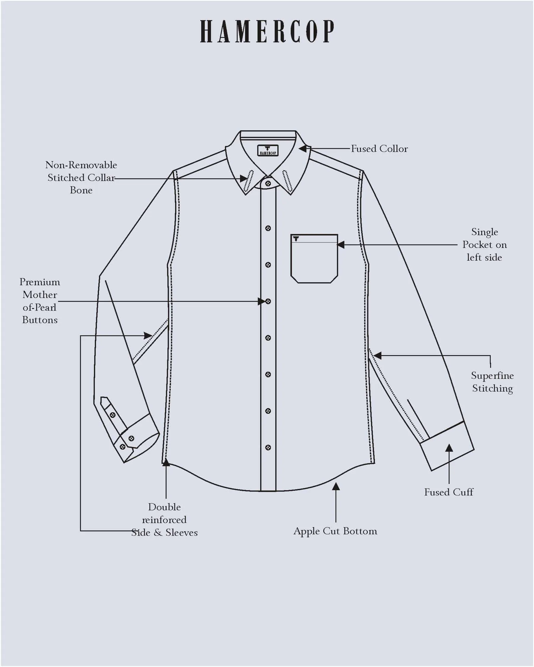Liza SkyBlue Amsler Dobby Cotton Solid Shirt