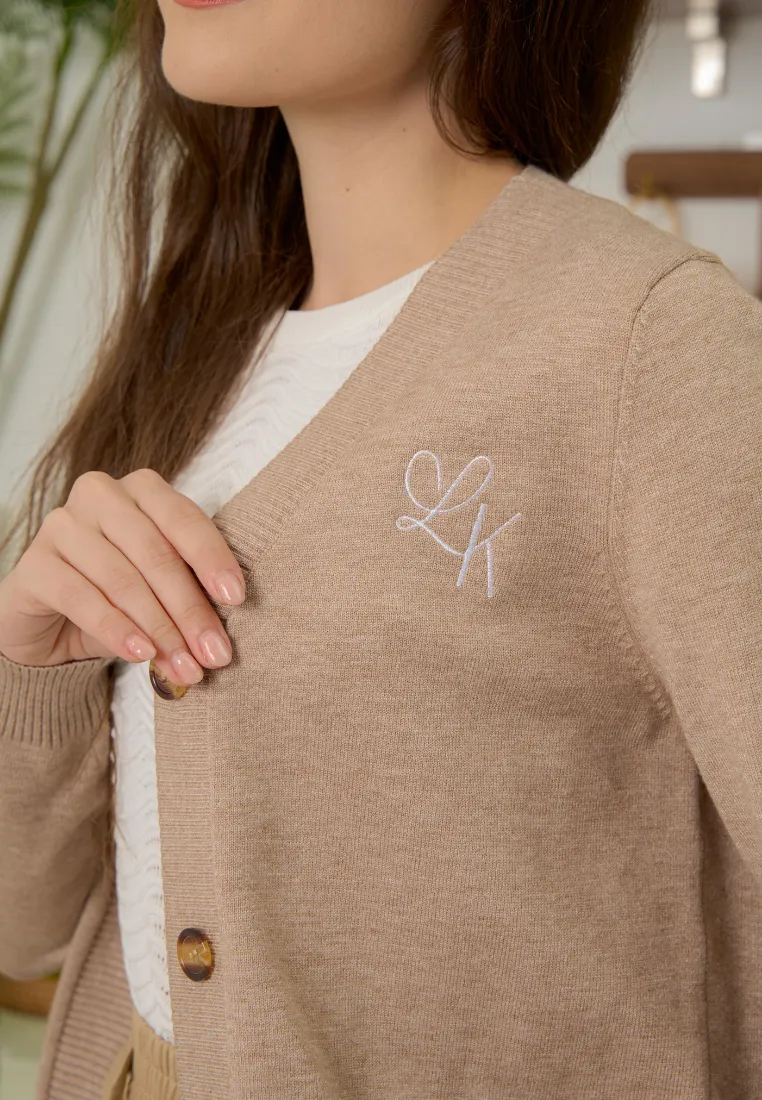 Meil Knitted Long Sleeve Cardigan (Brown)