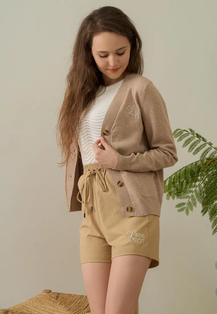 Meil Knitted Long Sleeve Cardigan (Brown)