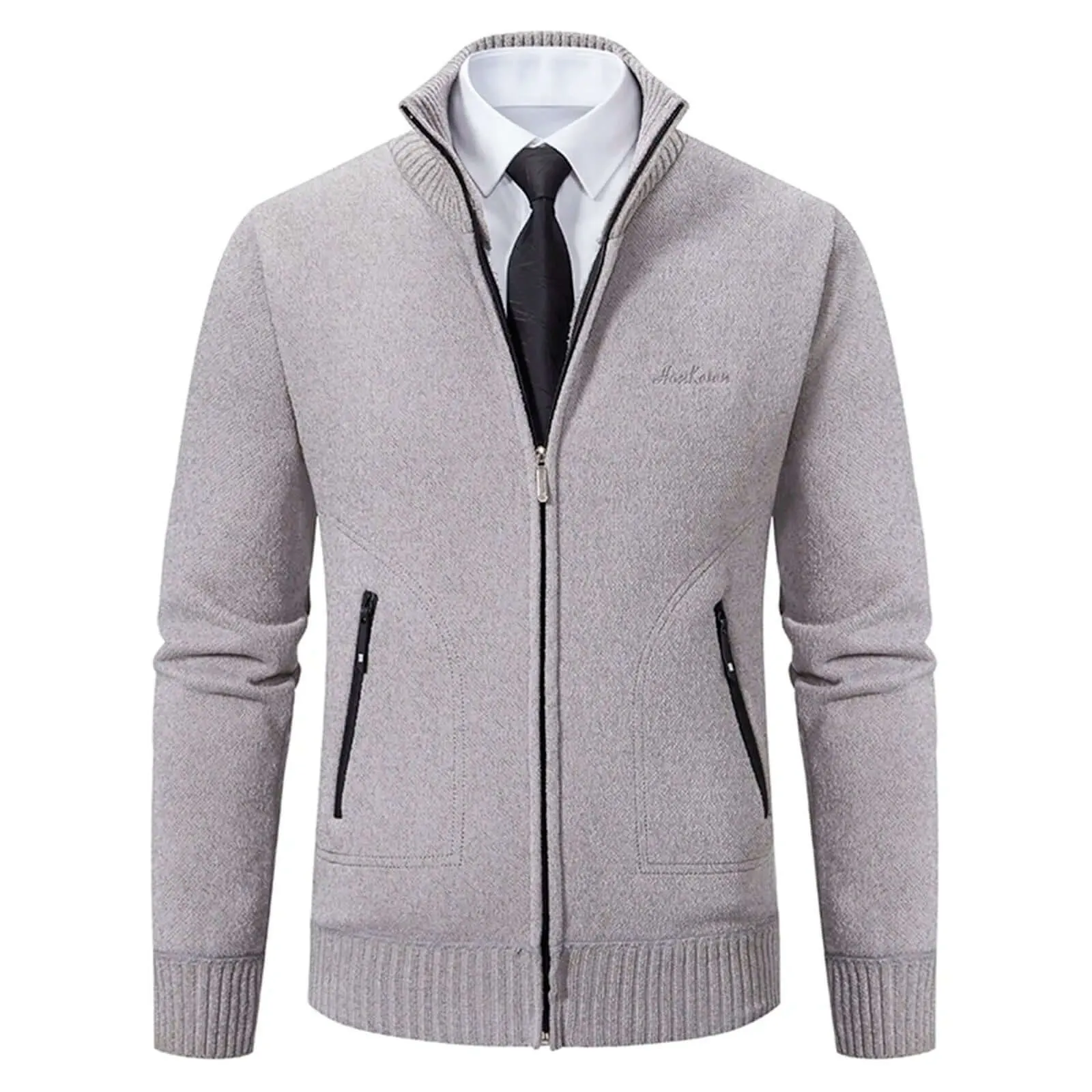 Men's Cozy Knitted Zip-Up Jacket