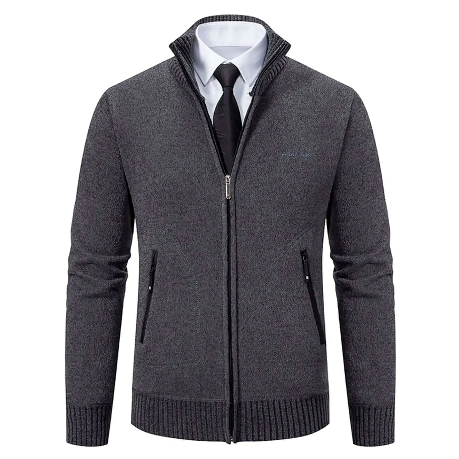Men's Cozy Knitted Zip-Up Jacket
