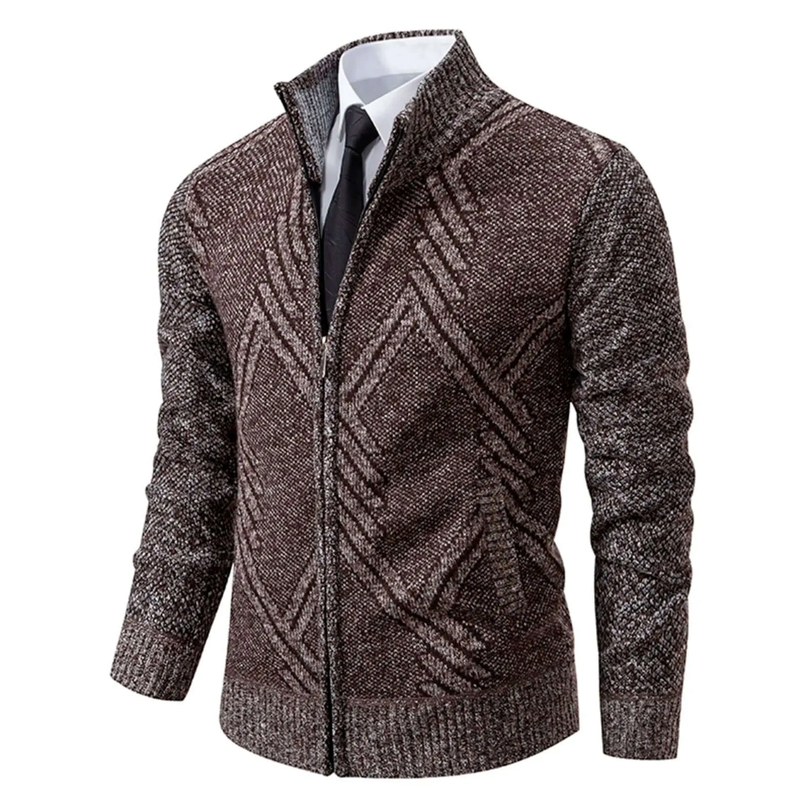 Men's Cozy Knitted Zip-Up Jacket