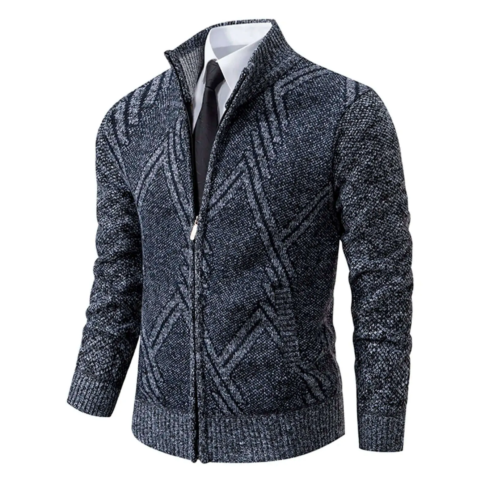 Men's Cozy Knitted Zip-Up Jacket