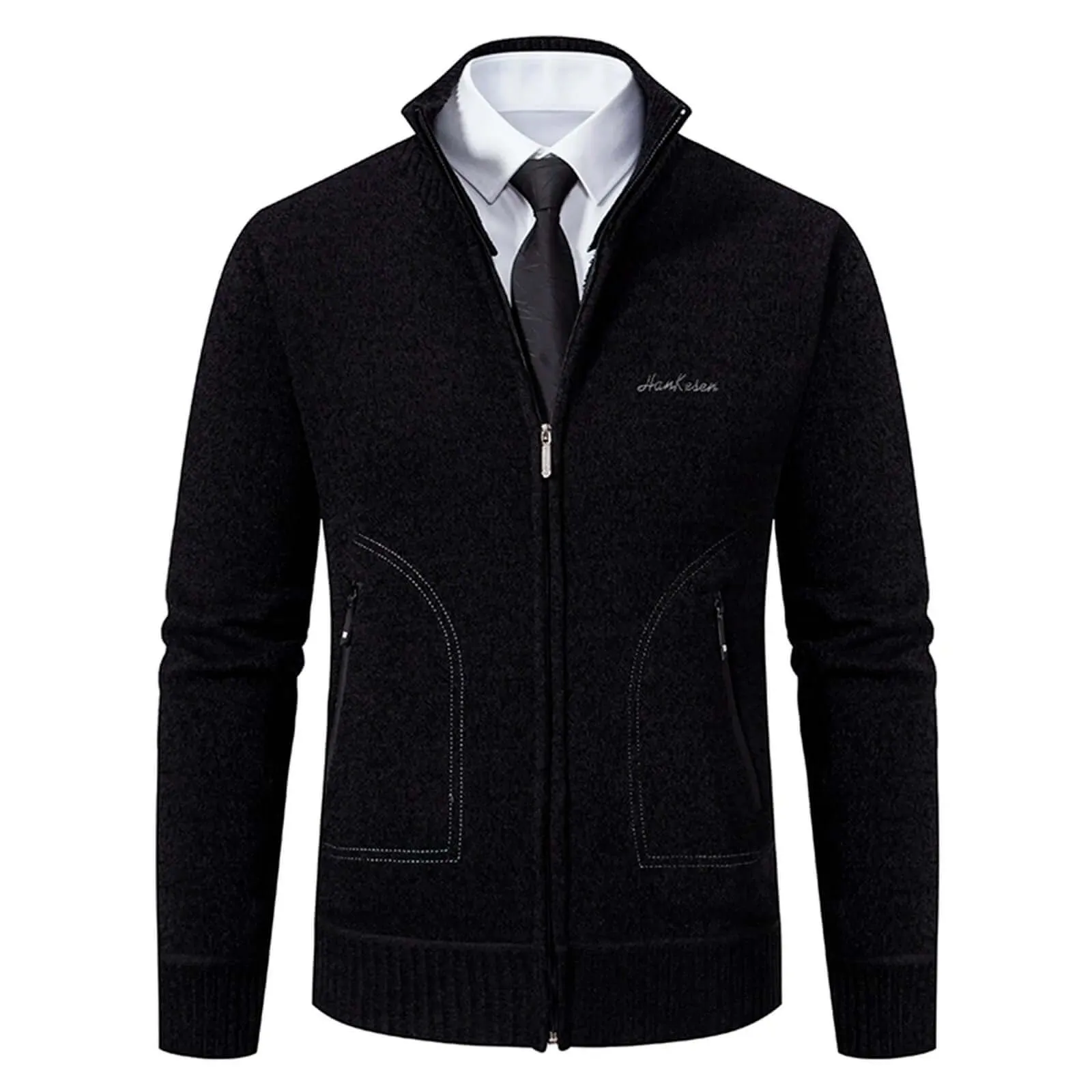 Men's Cozy Knitted Zip-Up Jacket