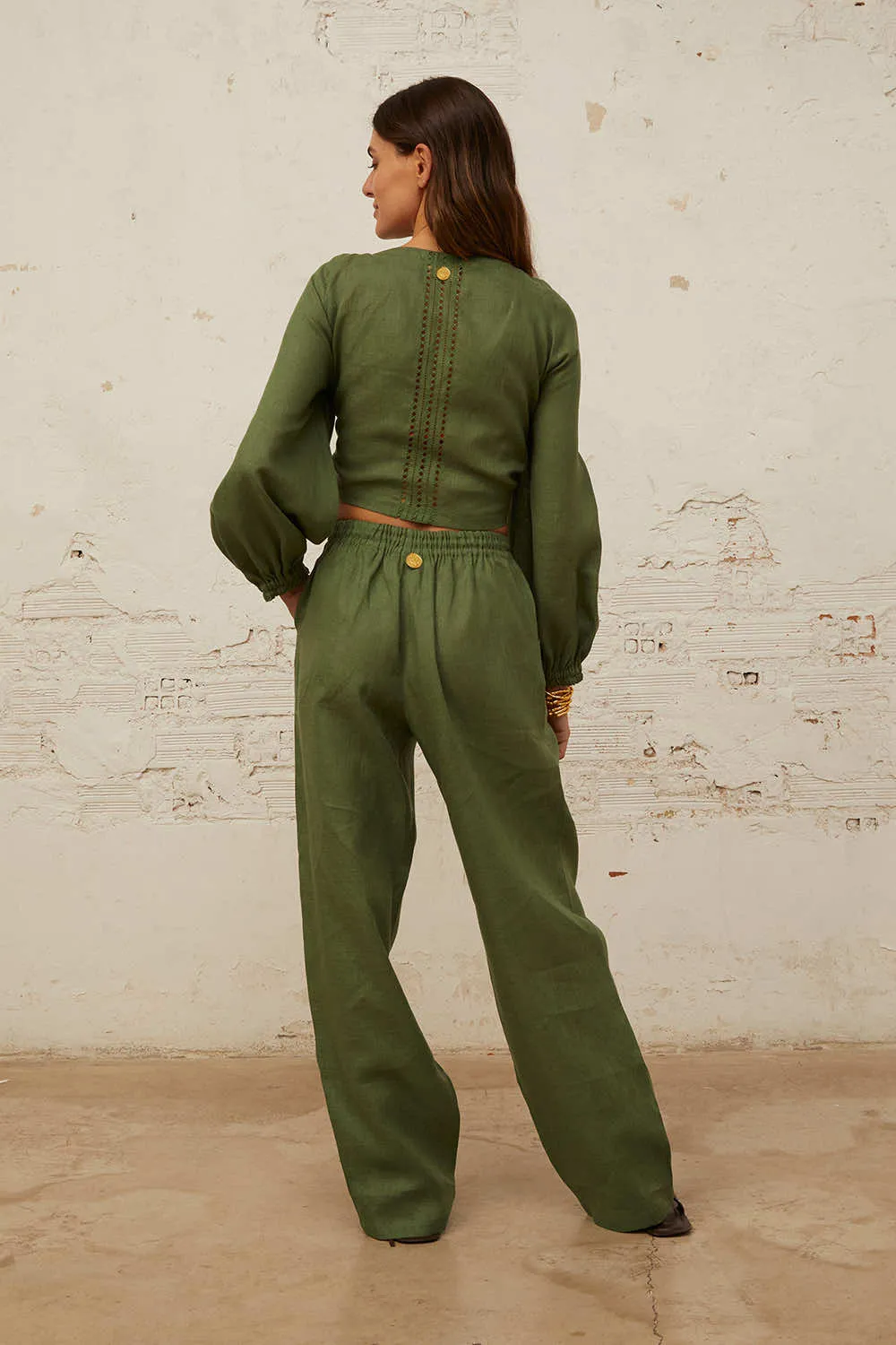 Milena Trousers in Rainforest Green