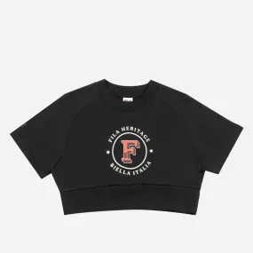 Áo Thun Crop-Top Nữ Fila Varsity Loose Fit - Đen