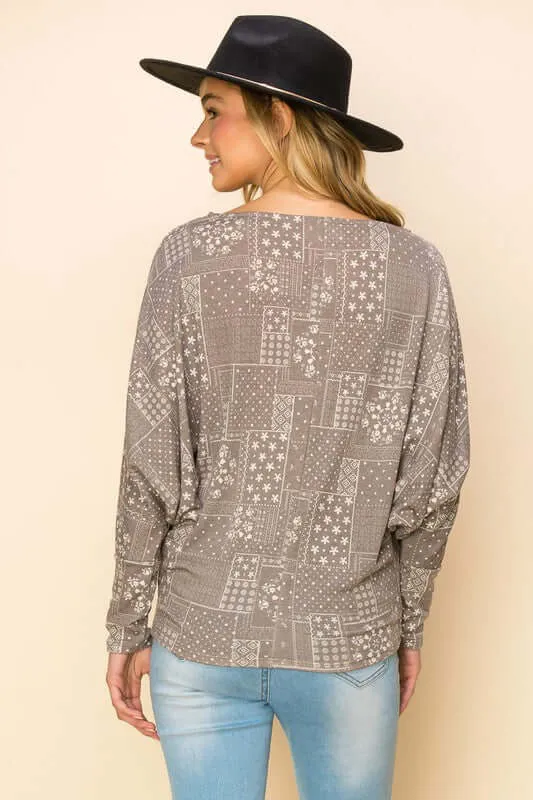 Patchwork Hacci Top - Clearance Final Sale
