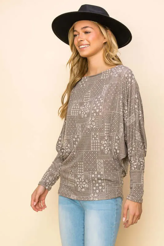 Patchwork Hacci Top - Clearance Final Sale