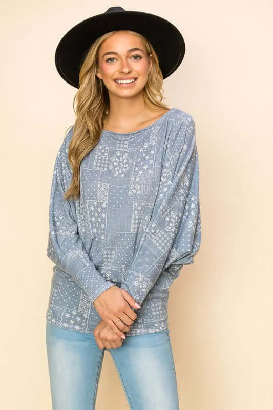 Patchwork Hacci Top - Clearance Final Sale