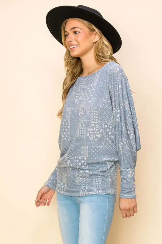 Patchwork Hacci Top - Clearance Final Sale