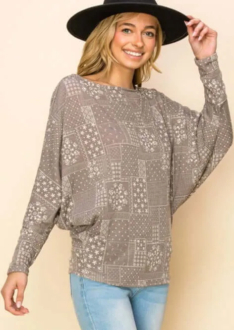 Patchwork Hacci Top - Clearance Final Sale