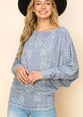 Patchwork Hacci Top - Clearance Final Sale