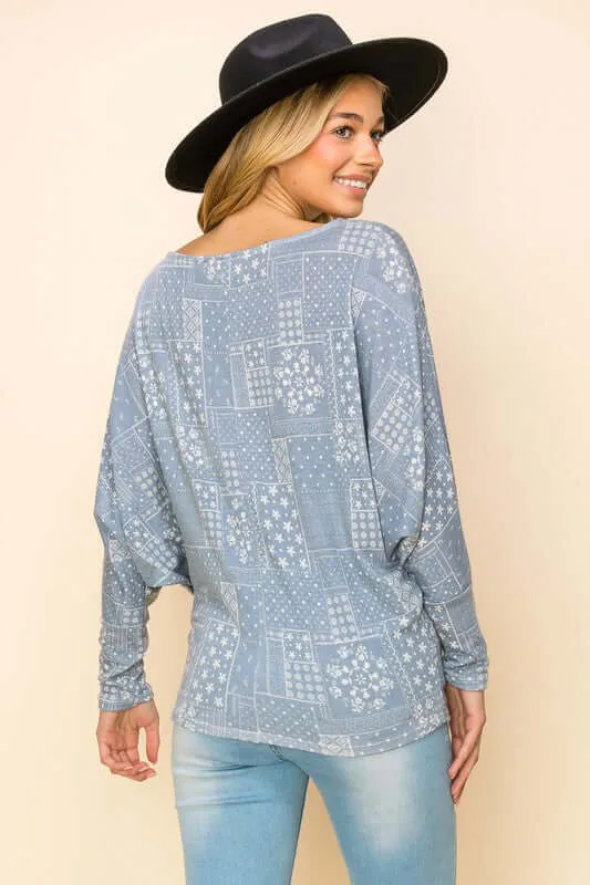 Patchwork Hacci Top - Clearance Final Sale