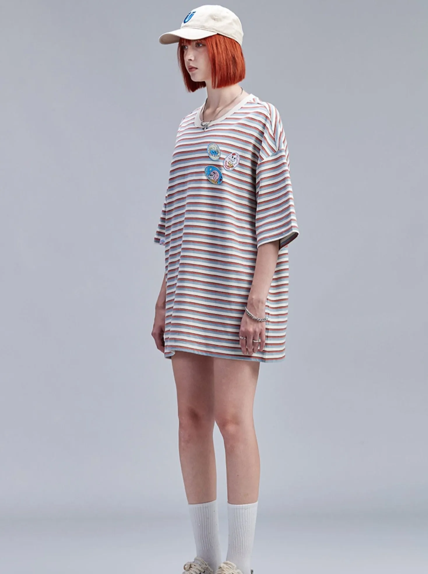 Pop Slim Border Loose T-Shirt