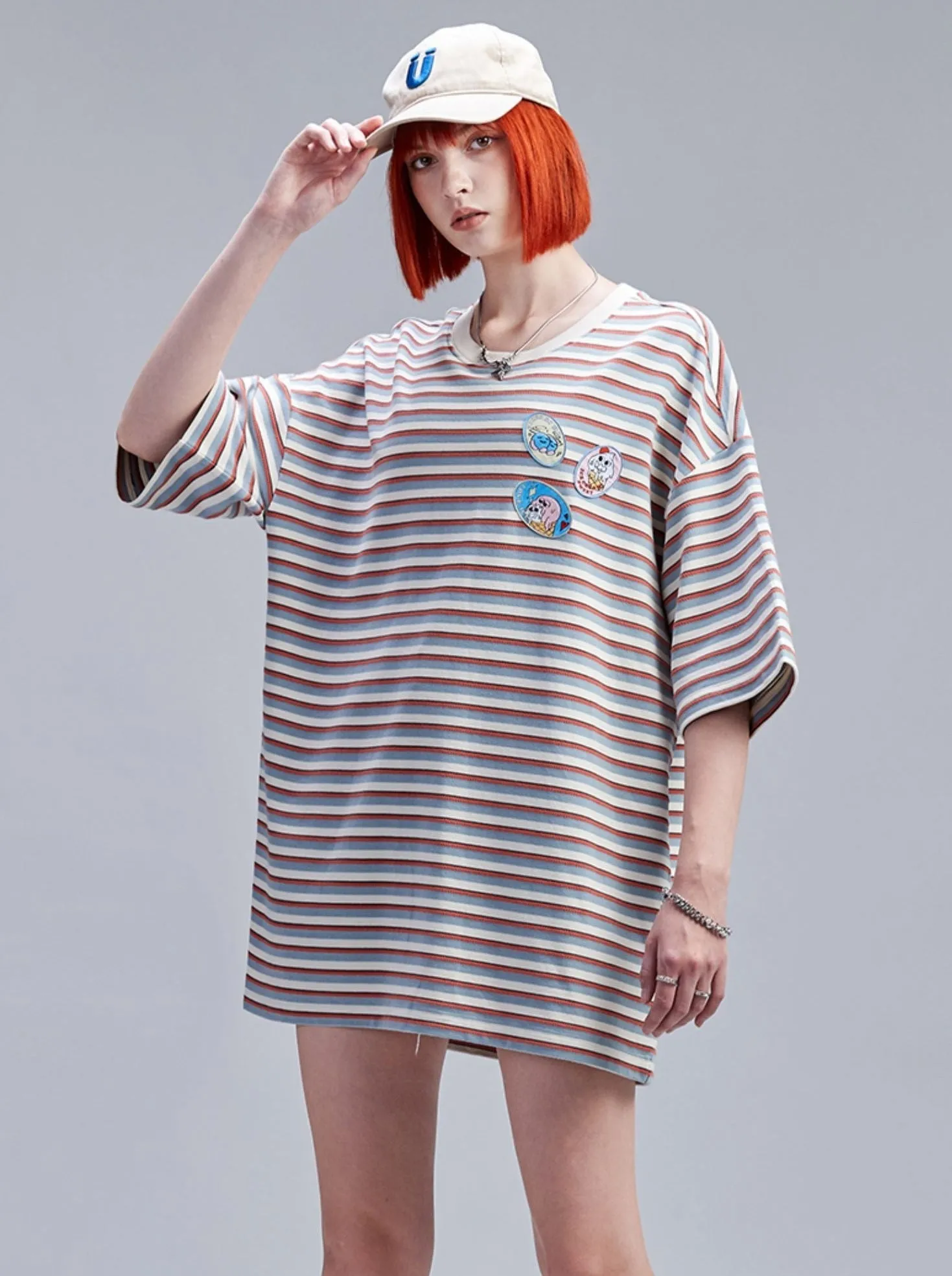 Pop Slim Border Loose T-Shirt