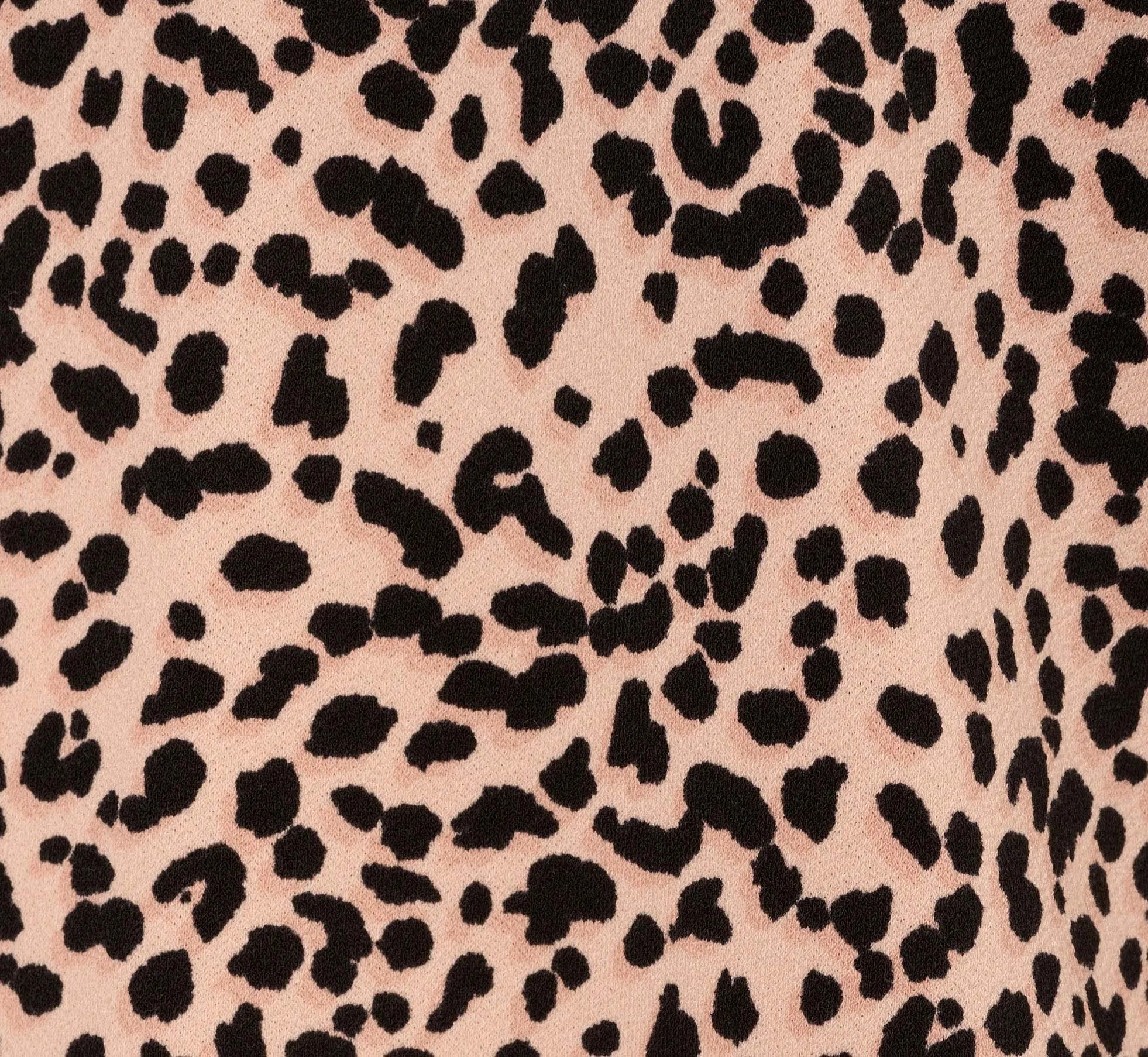 Printed V Neck Top With Cuffed Three Quarter Sleeves In Tan Shadow Leopard