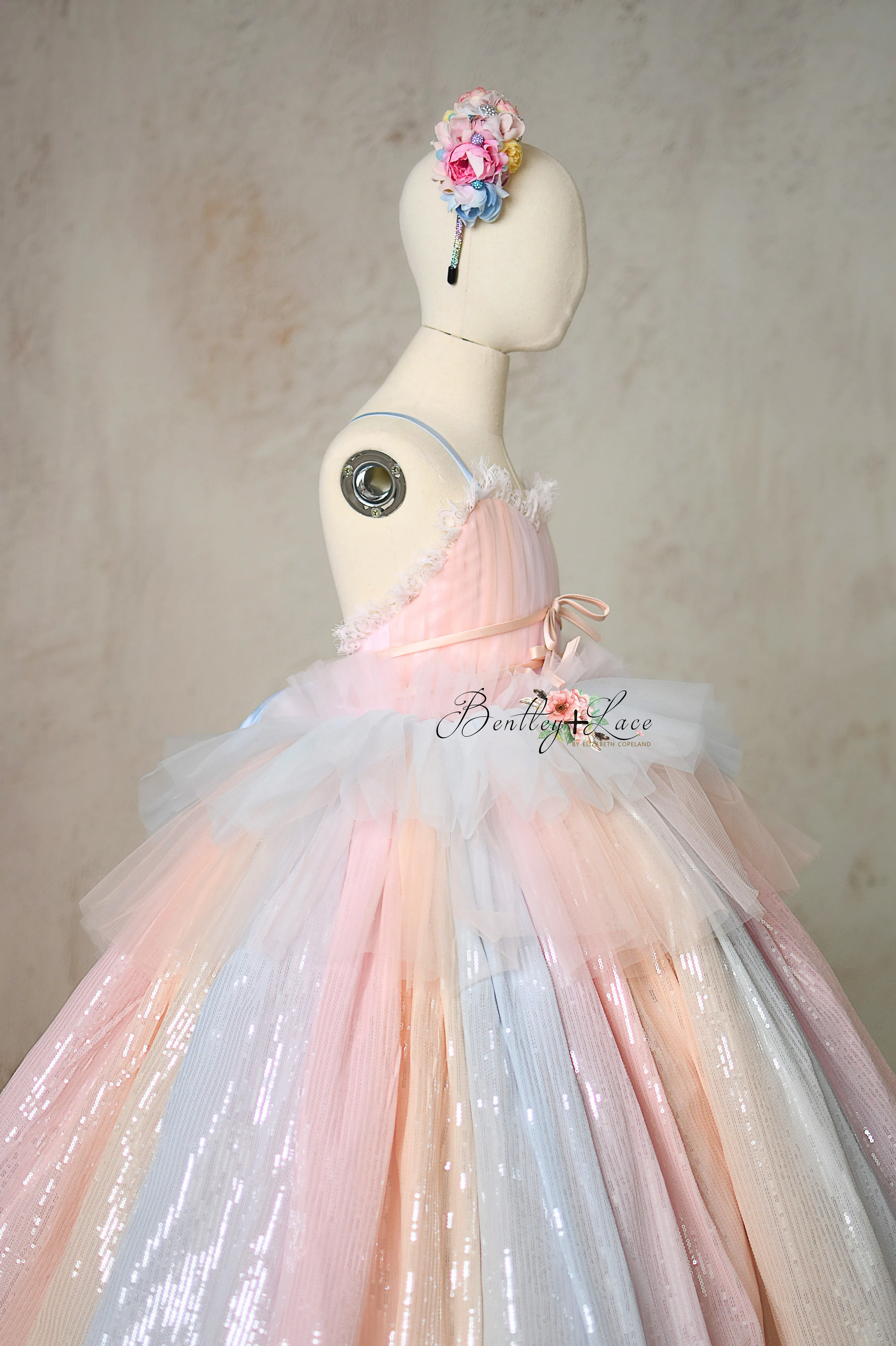 "Aurora Gleam" - Floor Length Gown - (6-7 year)