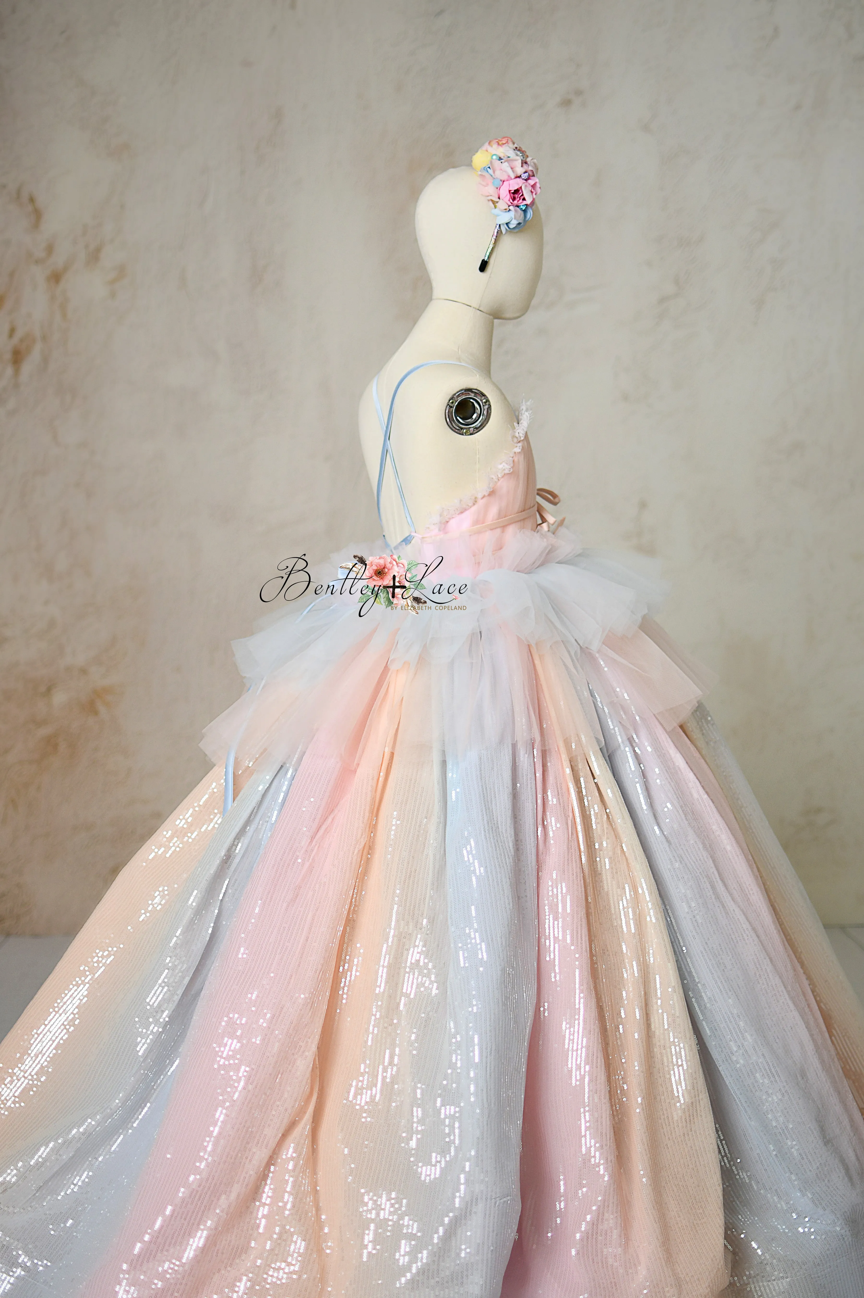 "Aurora Gleam" - Floor Length Gown - (6-7 year)