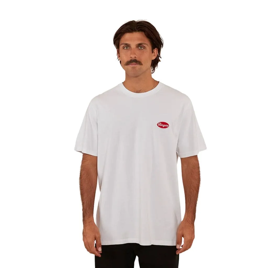 RINGERS WESTERN MENS MONTVILLE LOOSE FIT TSHIRT WHITE