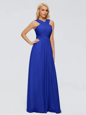 Royal Blue Bridesmaid Dresses Aliyah Charming A-Line Straps Chiffon Bridesmaid Dresses