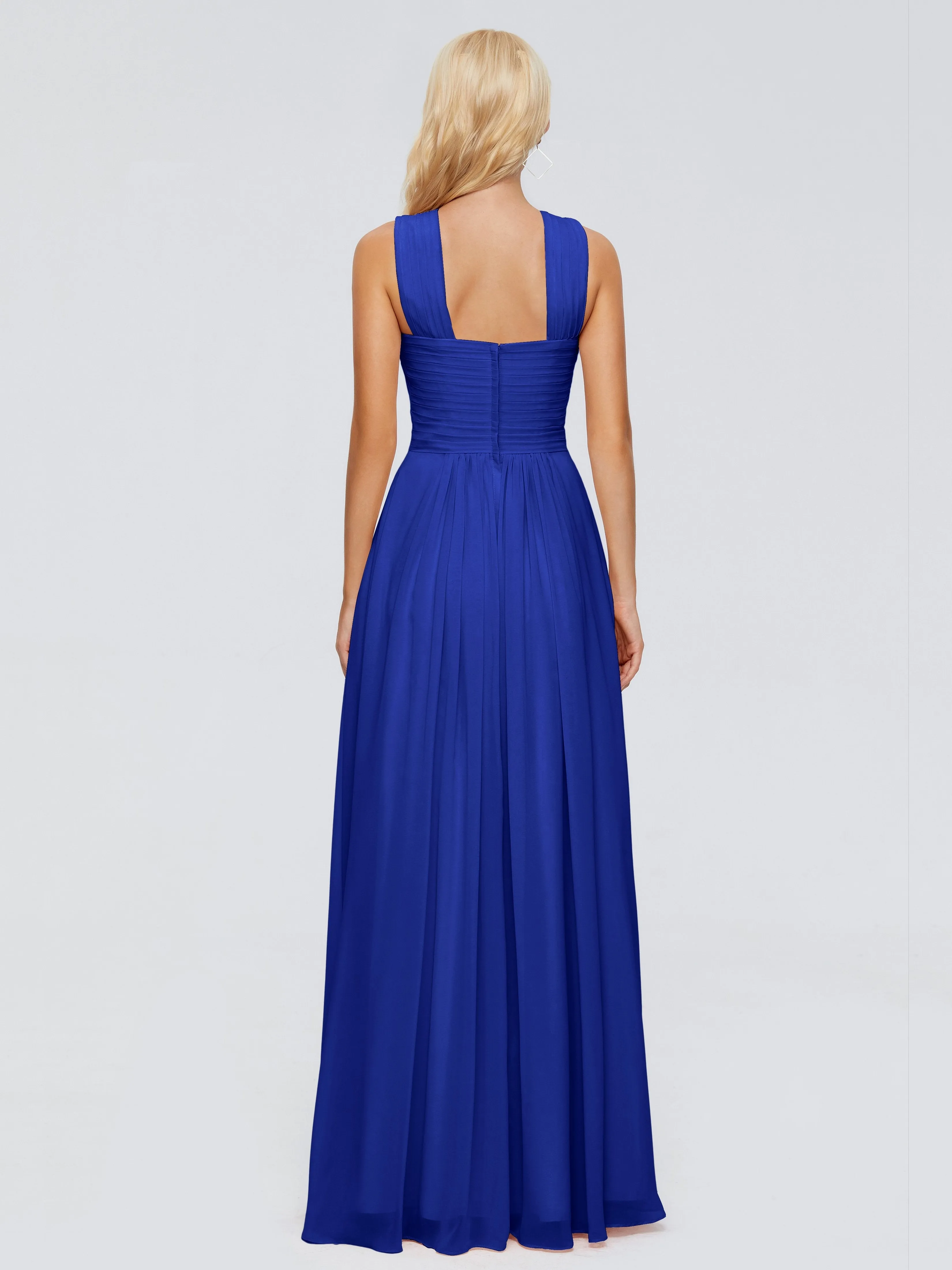 Royal Blue Bridesmaid Dresses Aliyah Charming A-Line Straps Chiffon Bridesmaid Dresses