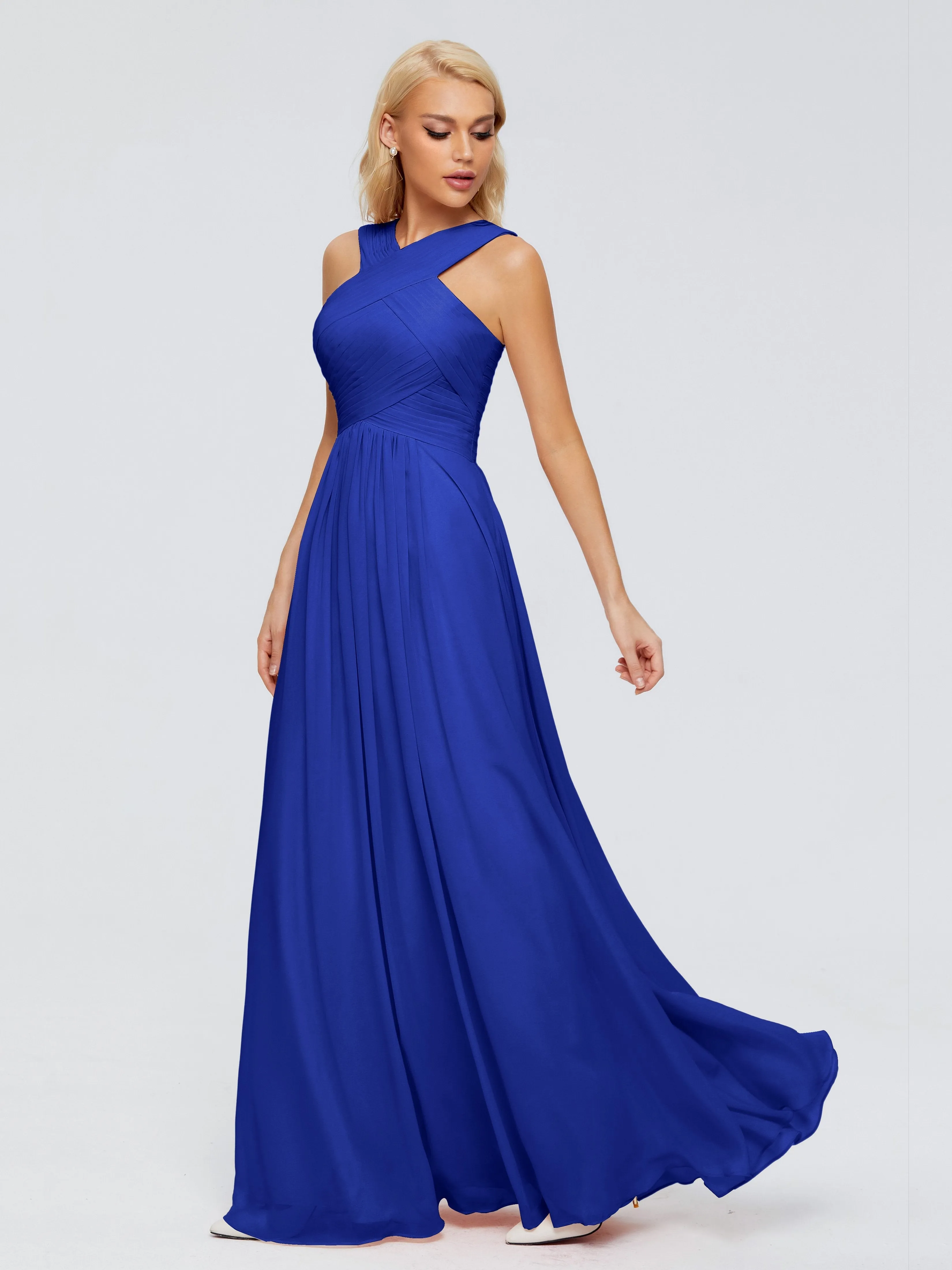 Royal Blue Bridesmaid Dresses Aliyah Charming A-Line Straps Chiffon Bridesmaid Dresses