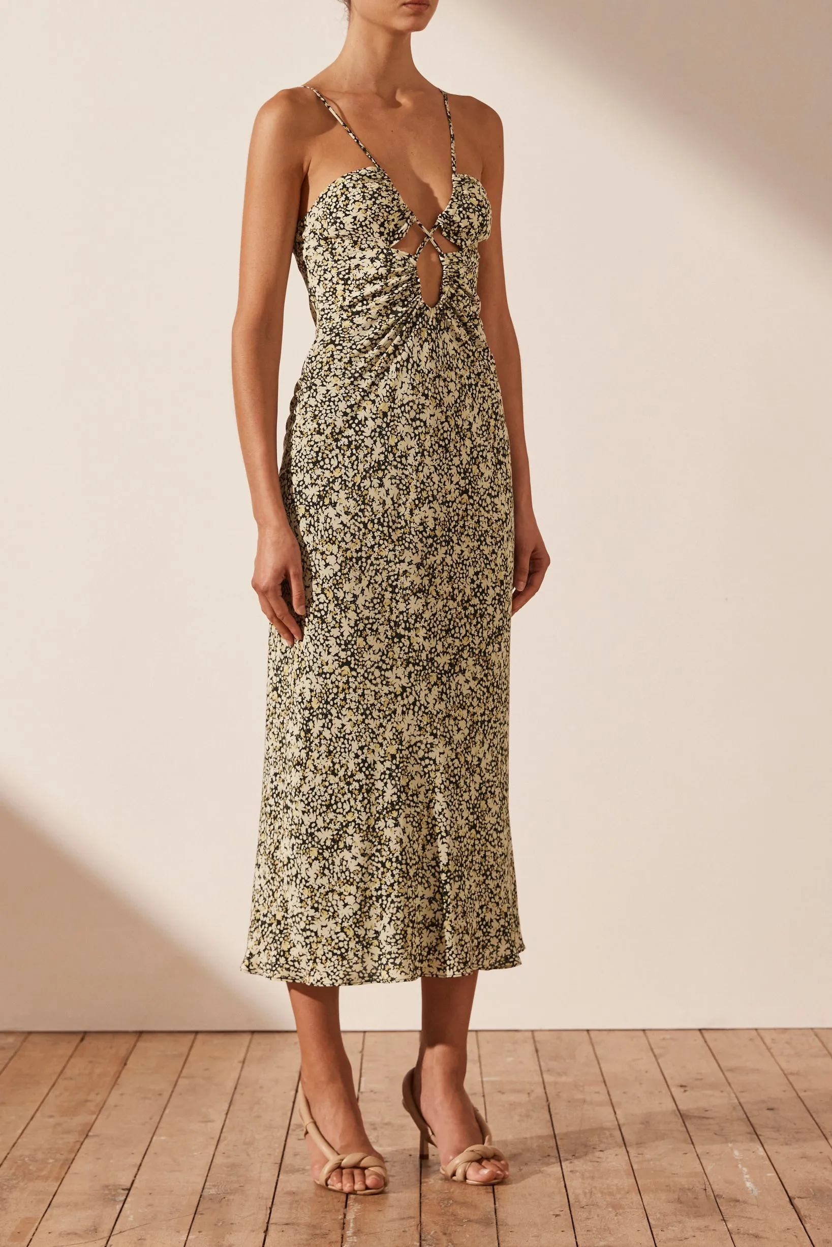 Shona Joy Tammy Keyhole Lace Front Midi Dress