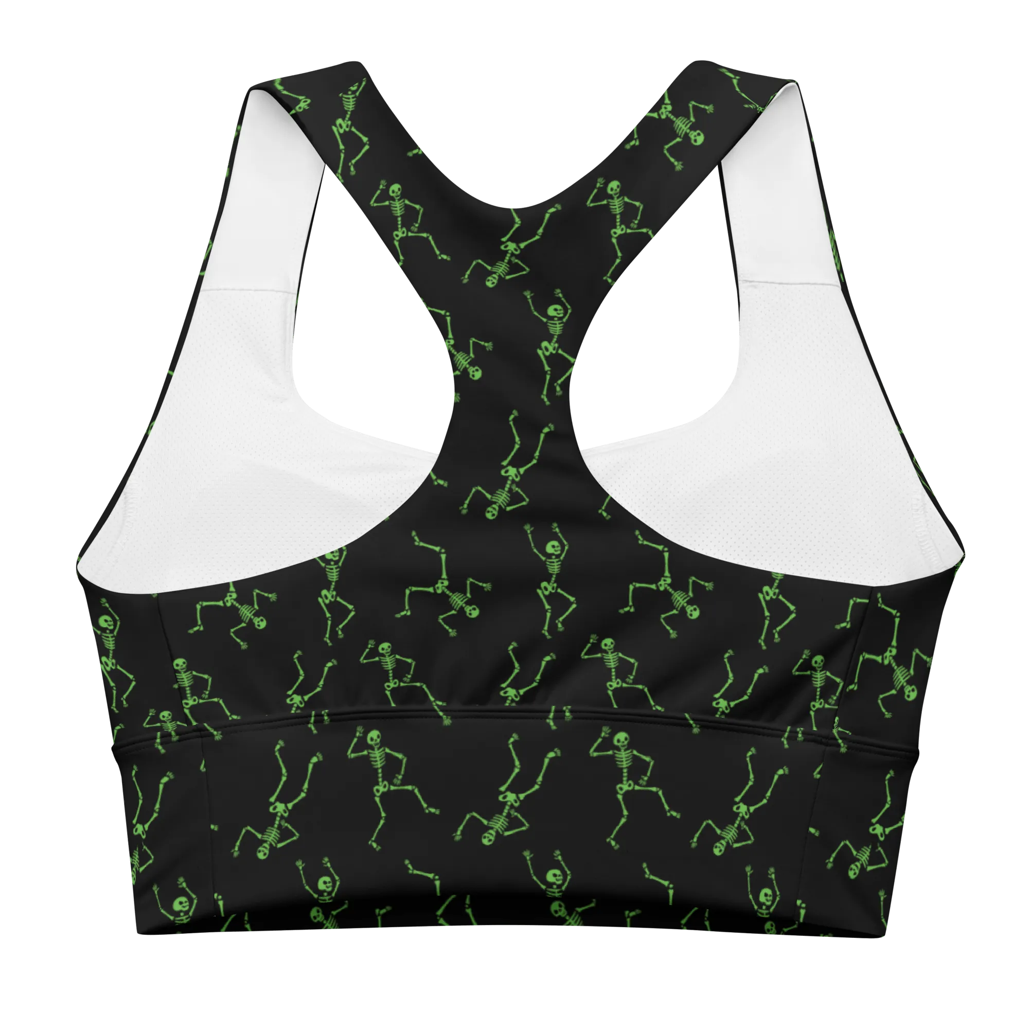 Skeleton Rave Longline Sports Bra (READY TO SHIP)