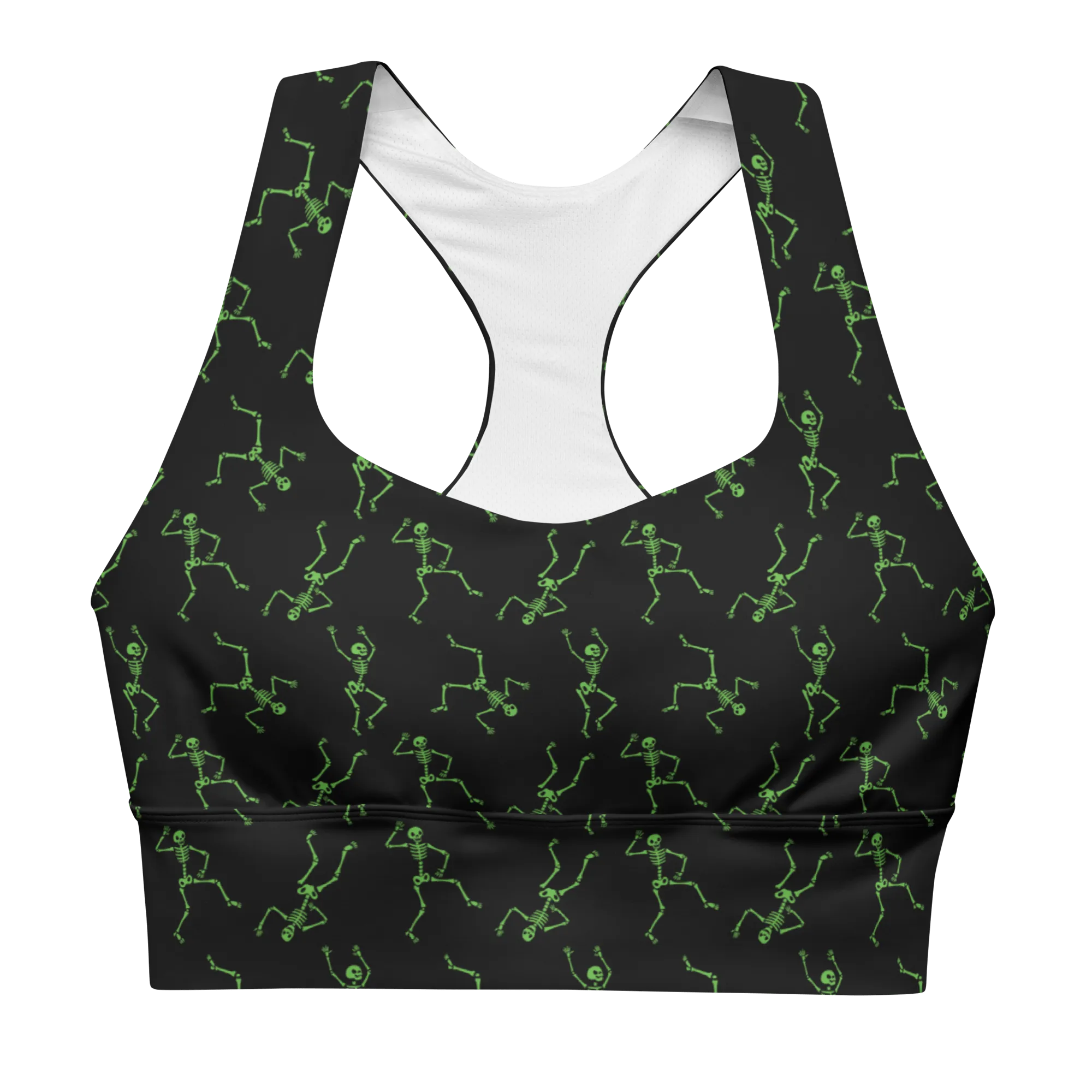 Skeleton Rave Longline Sports Bra (READY TO SHIP)