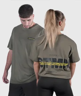 T-shirt "DOWNTOWN" Loose-Fit Military Green