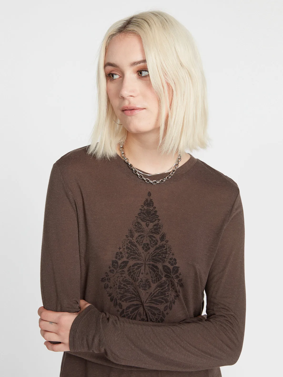 Volcom Tern N Bern L/S Tee-Espresso